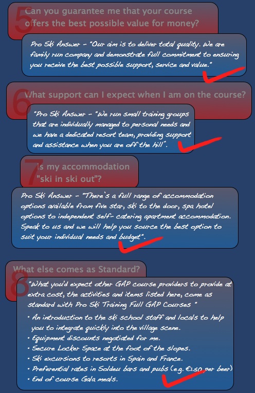 Questions about provider of sabbatical, career break and resettlement courses